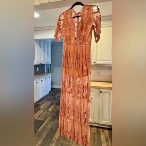 honey punch lace maxi romper dress